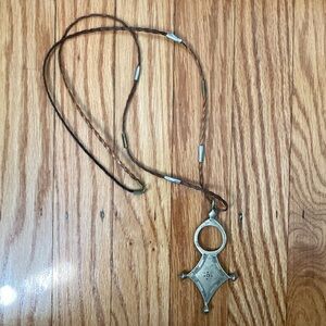 Old Cross of Agadez - Tuareg People, South Sahara Pendant on 17’’ leather chain